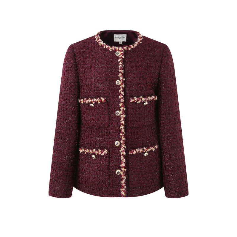 BURGUNDY TWEED JACKET