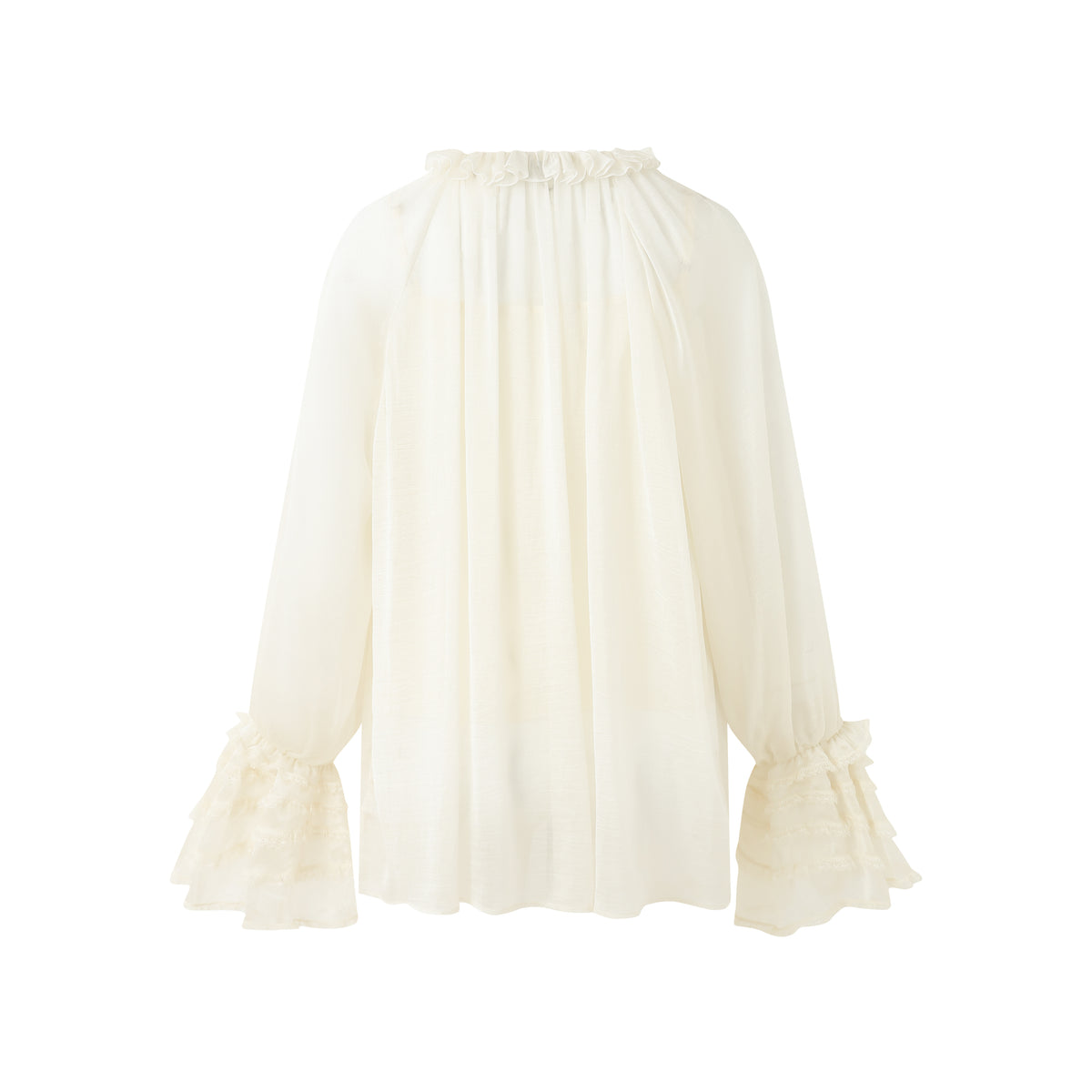 LACE SHAWL COLLAR BLOUSE