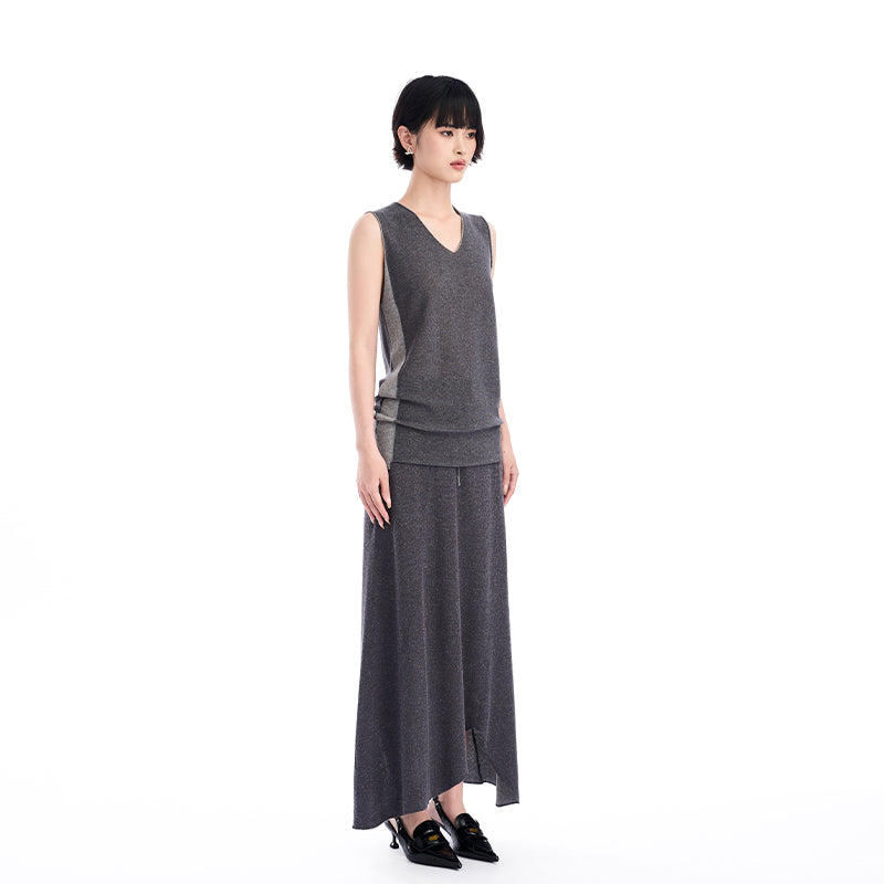 GRAY KNIT SKIRT