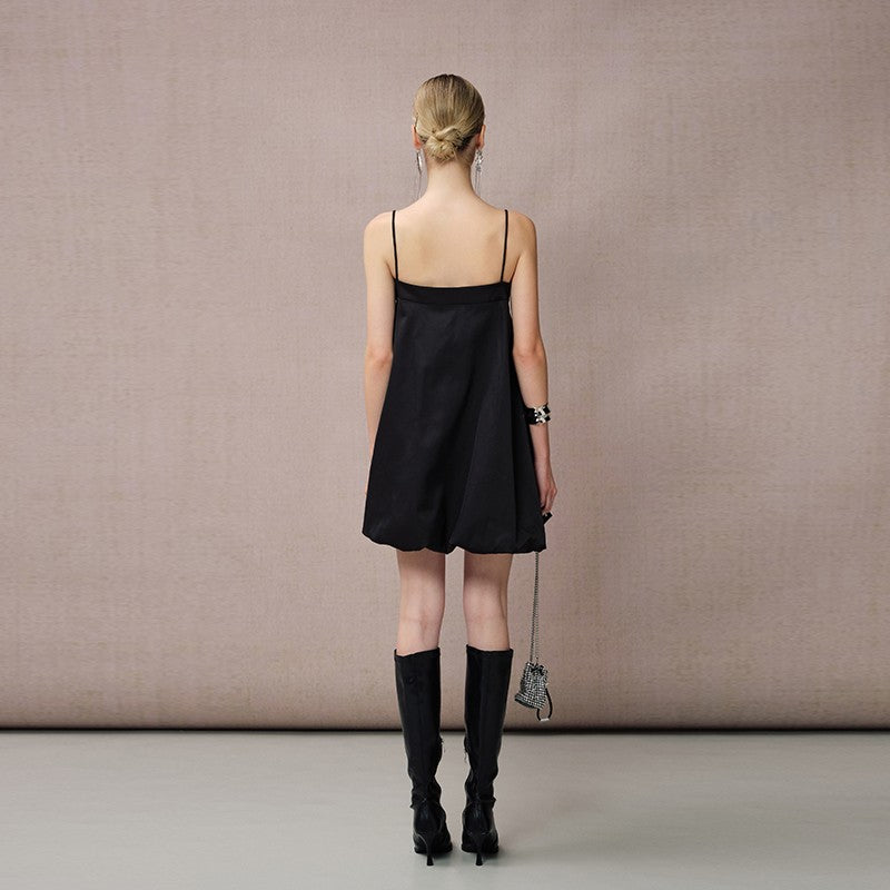 BLACK STRAPPY BUTTERFLY DRESS