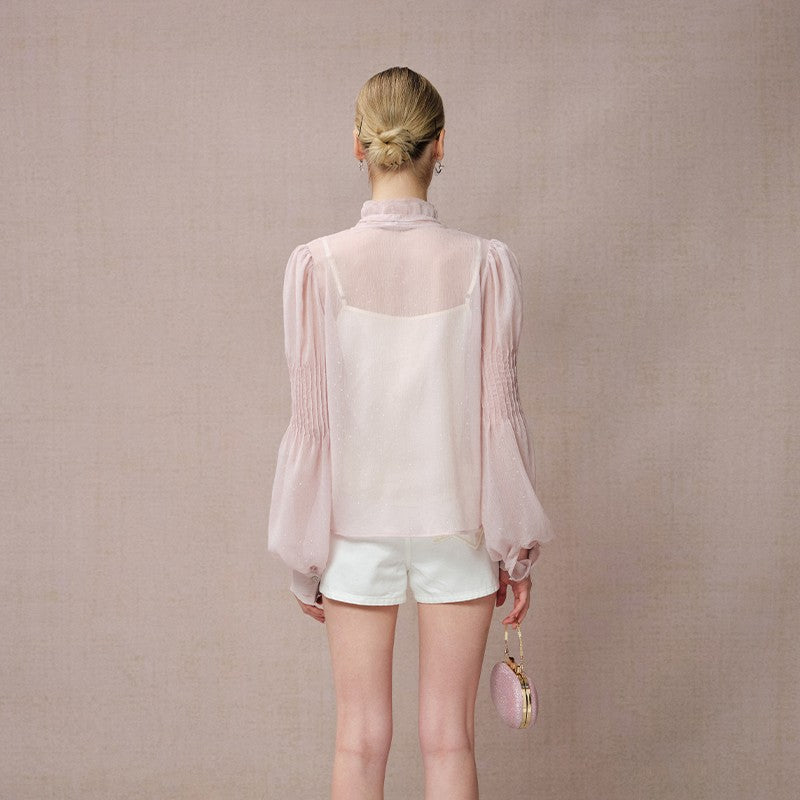 PINK CHIFFON BLOUSE