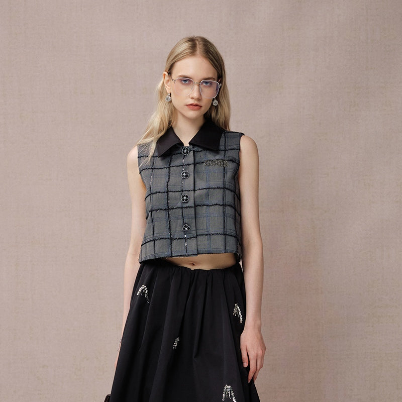 PREPPY PLAID VEST
