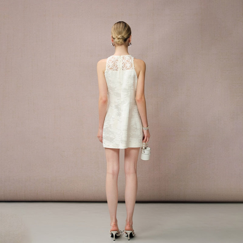 FLORAL PATCHWORK HAND-BEADED DRESS