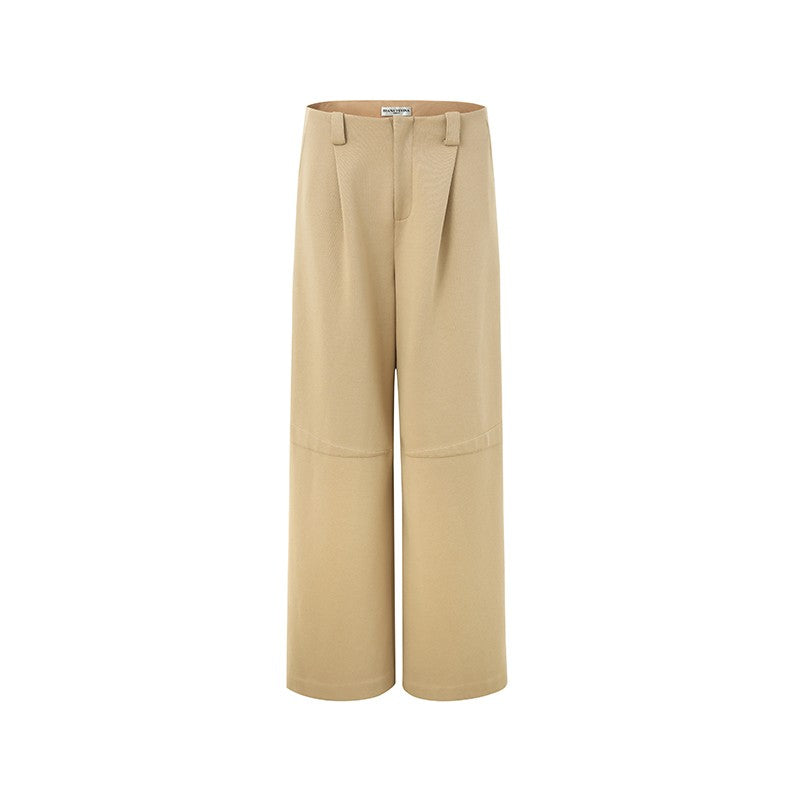 KHAKI OVERSIZED LONG SWEATPANTS