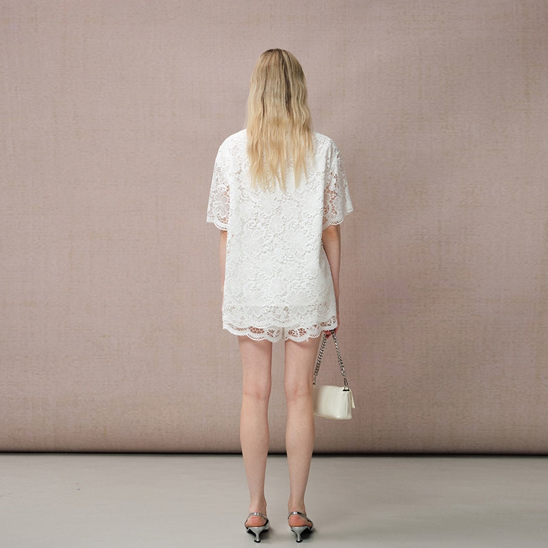 LACE SHORT SLEEVE SHIRT