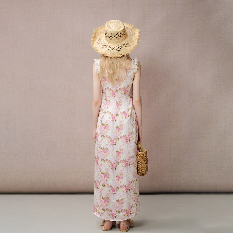 PINK FLORAL PRINT DRESS