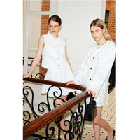 LACE COLLAR TWEED VEST