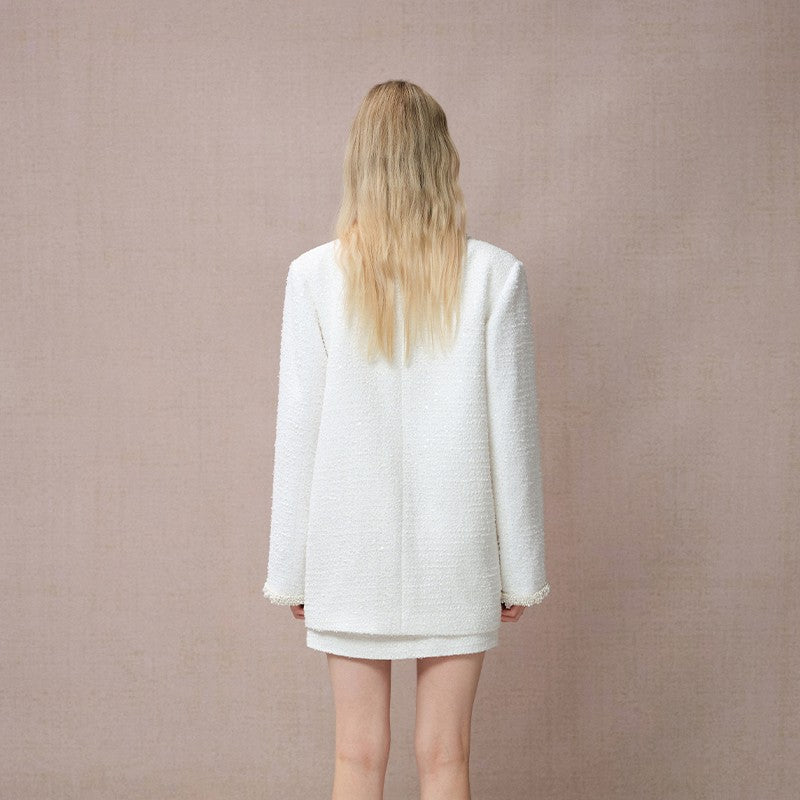 PEARL TRIM TWEED JACKET