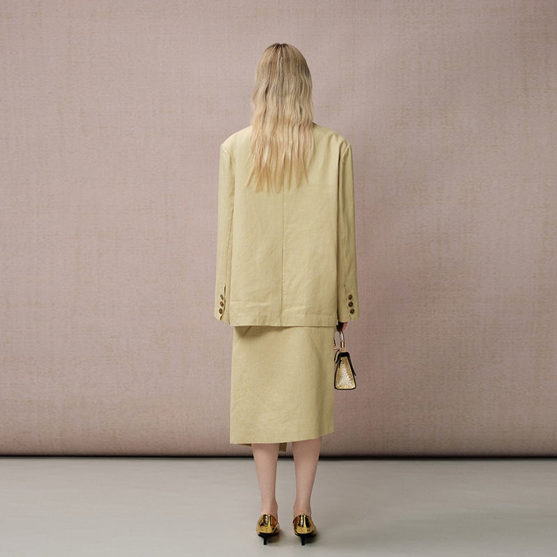 GREEN LINEN BLAZER