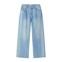 Lace Print Wide Leg Jeans