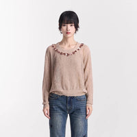 WHITE & CAMEL TWO-PIECE PULLOVER KNIT