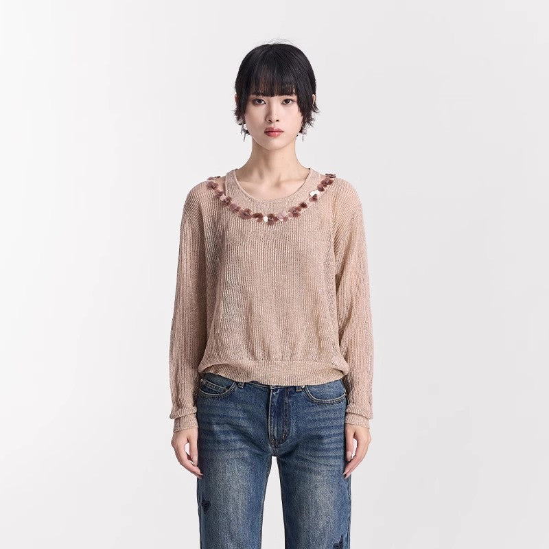 WHITE & CAMEL TWO-PIECE PULLOVER KNIT