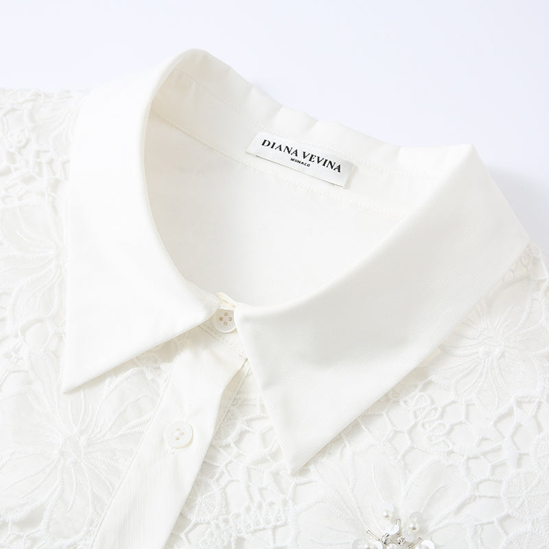 LACE SHORT SLEEVE SHIRT