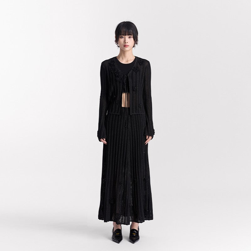 BLACK CROCHET SKIRT