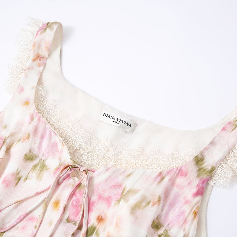 PINK FLORAL PRINT DRESS