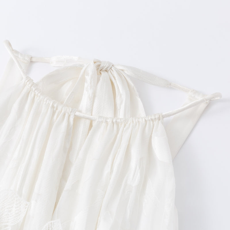 WHITE HALTER NECK MAXI DRESS