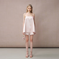 PINK RUFFLE EDGE SATIN FLORAL CAMI