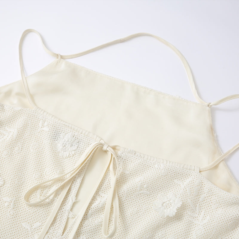 LACE EYELET 3D FLORAL DRESS