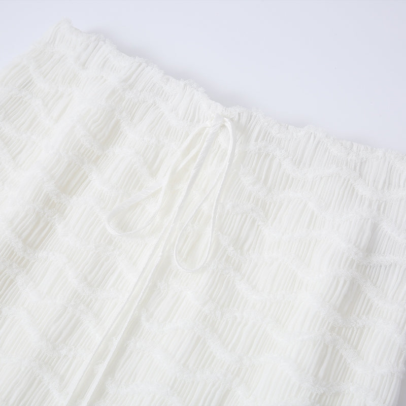 CHIFFON RUCHED MESH SKIRT
