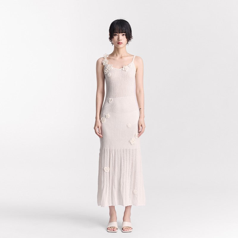 WHITE CROCHET KNIT DRESS