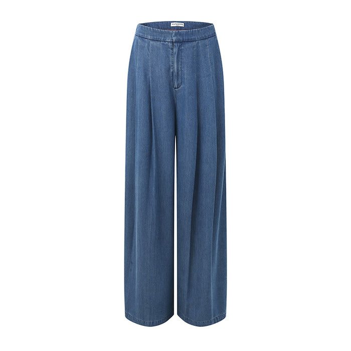 TENCEL DENIM WIDE-LEG PANTS