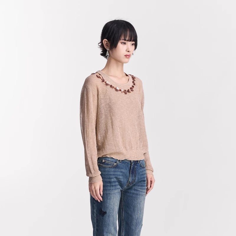 WHITE & CAMEL TWO-PIECE PULLOVER KNIT