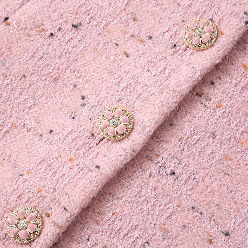 PINK TWEED SHORT SLEEVE DRESS