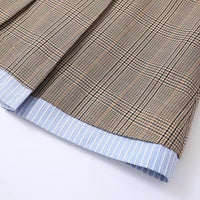 PLAID AND STRIPE PATCHWORK DRESS