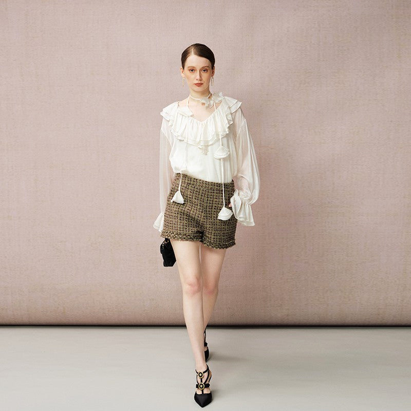 BEIGE SHEER BLOUSE