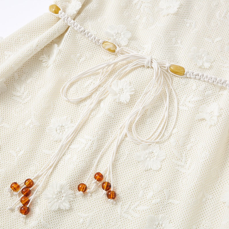 LACE EYELET 3D FLORAL DRESS