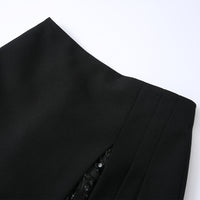 SEQUIN PATCHWORK BLAZER SKIRT