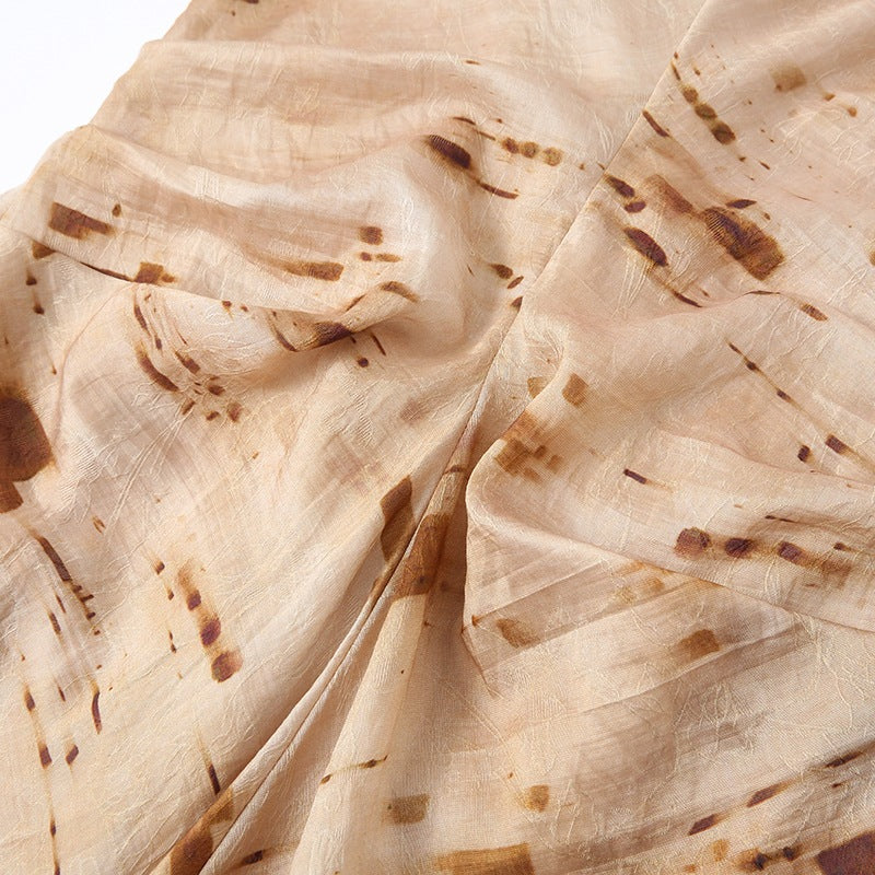 PRINTED HALTER NECK DRESS