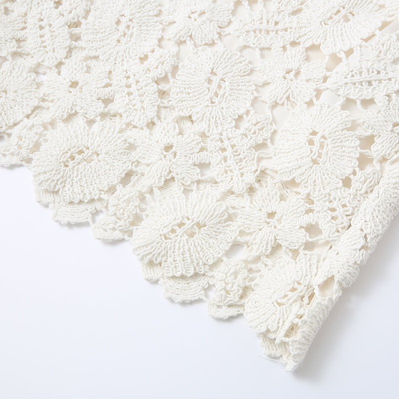 LACE EMBROIDERED EYELET DRESS
