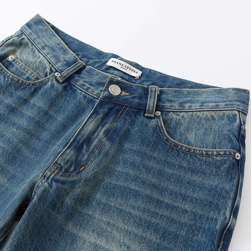 BUTTERFLY EMBROIDERED DENIM PANTS