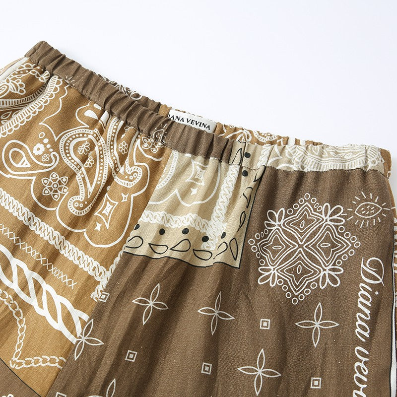 PAISLEY LINEN PANTS