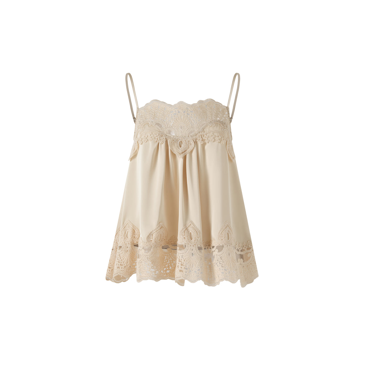 Delicate Lace Trim Short Sleeve Top