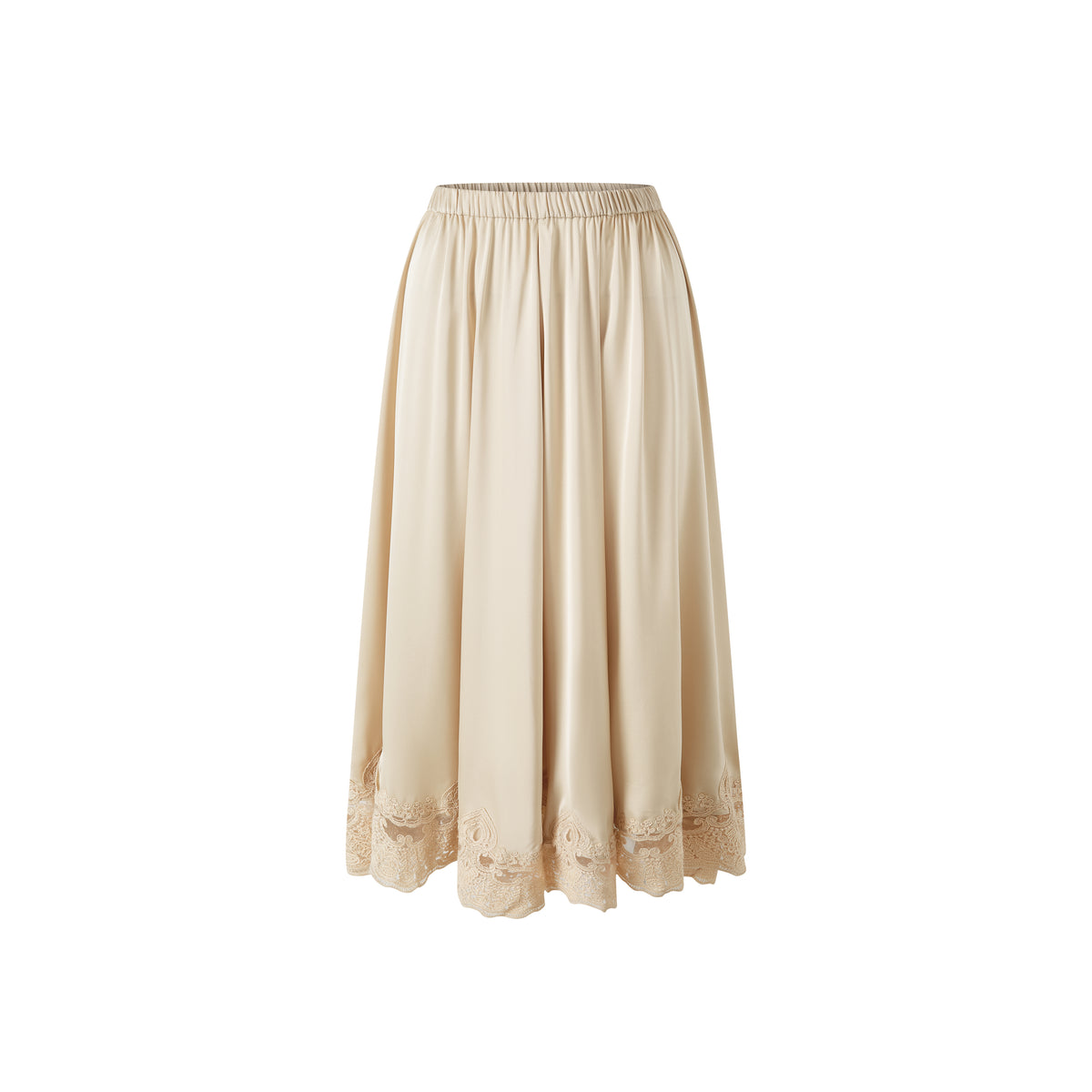 Delicate Lace Trim Tiered Skirt