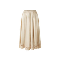 Delicate Lace Trim Tiered Skirt