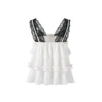 Lace Strap Polka Dot Jacquard Chiffon Camisole Back