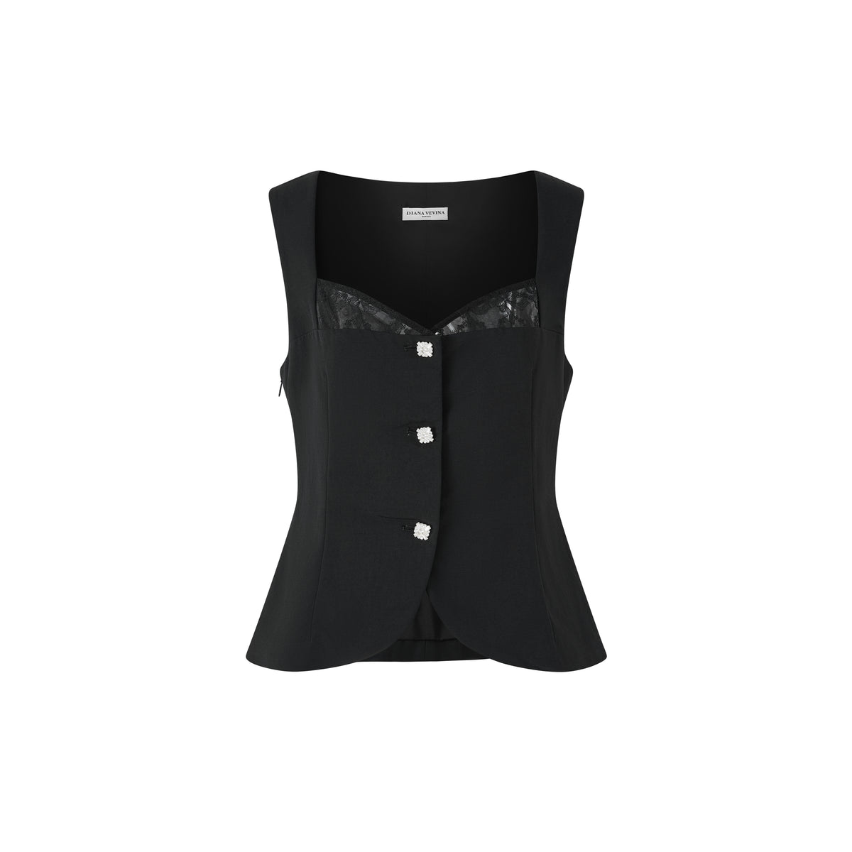 Lace Trim Slim Fit Sleeveless Top