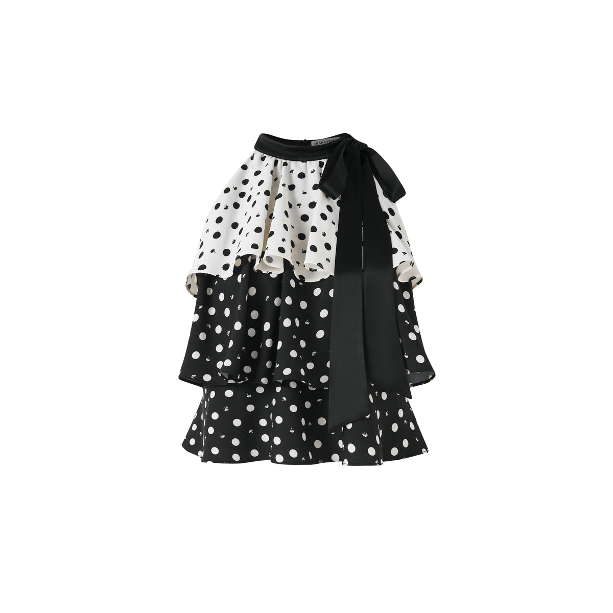 Retro Colorblock Polka Dot Halter Neck Top