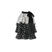 Retro Colorblock Polka Dot Halter Neck Top