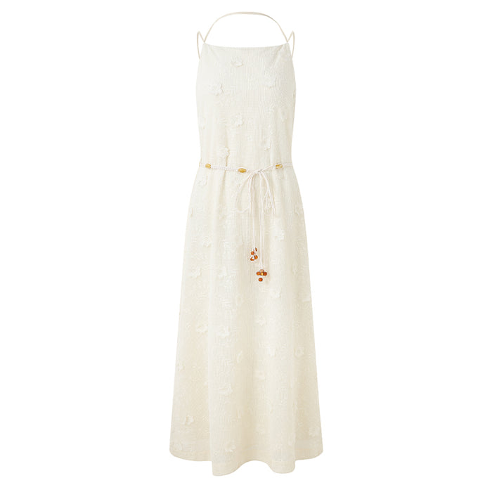 LACE EYELET 3D FLORAL DRESS