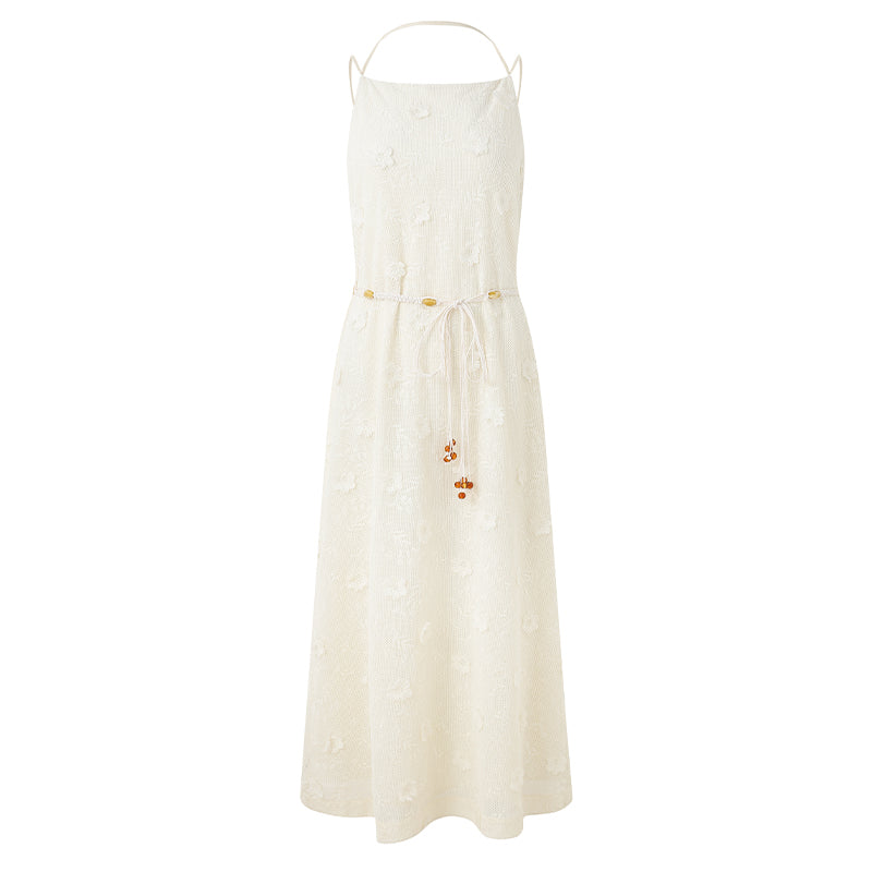 LACE EYELET 3D FLORAL DRESS