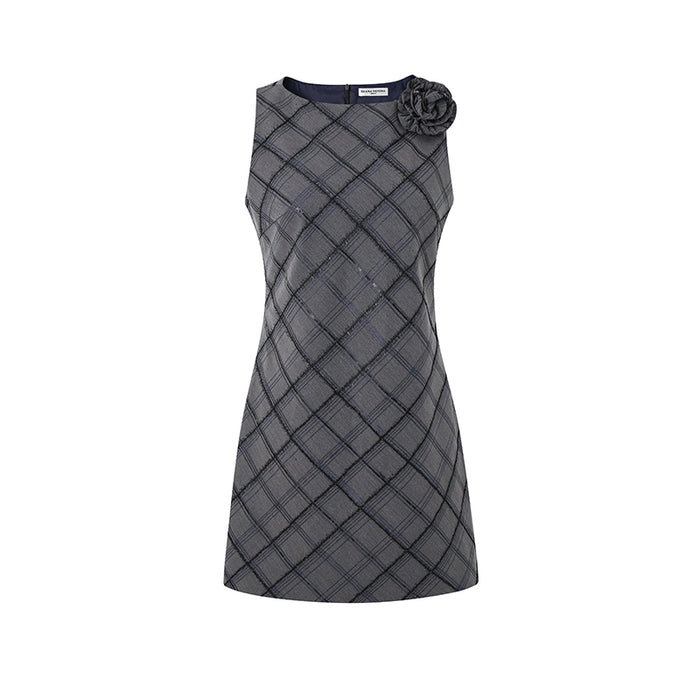 PREPPY PLAID SLEEVELESS DRESS