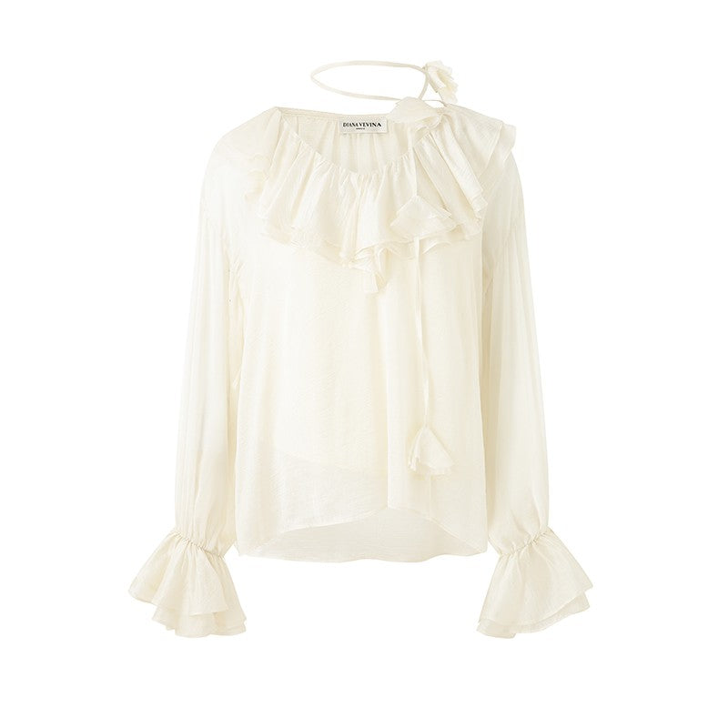 BEIGE SHEER BLOUSE