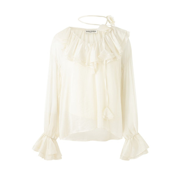 BEIGE SHEER BLOUSE
