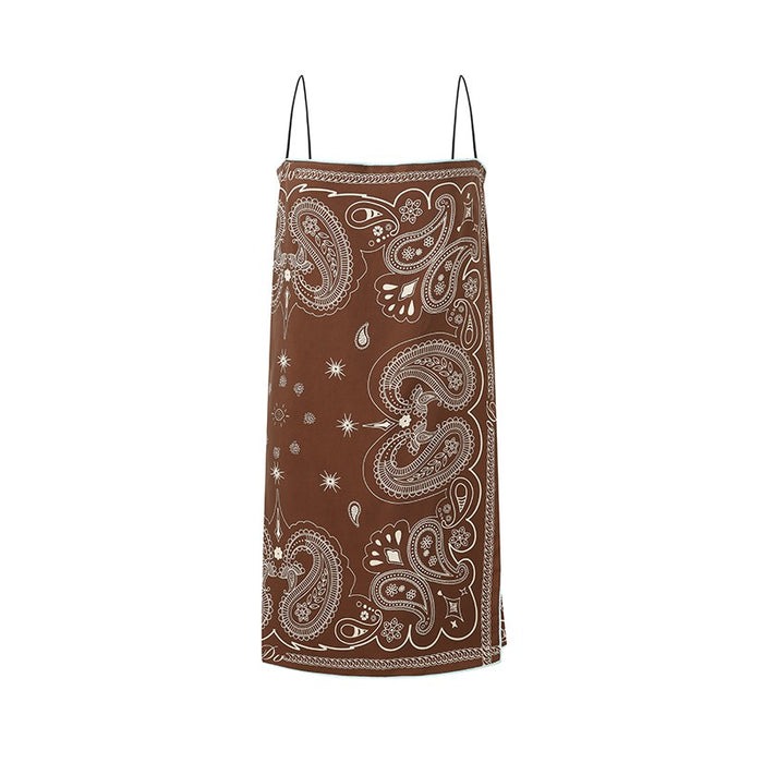 SCARF PRINT STRAPPY DRESS