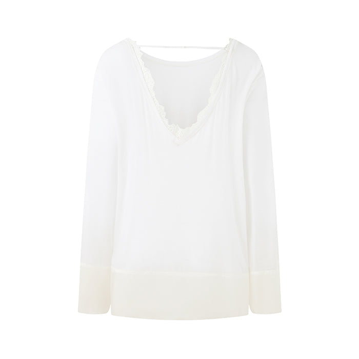 KNIT PANEL LONG SLEEVE T-SHIRT