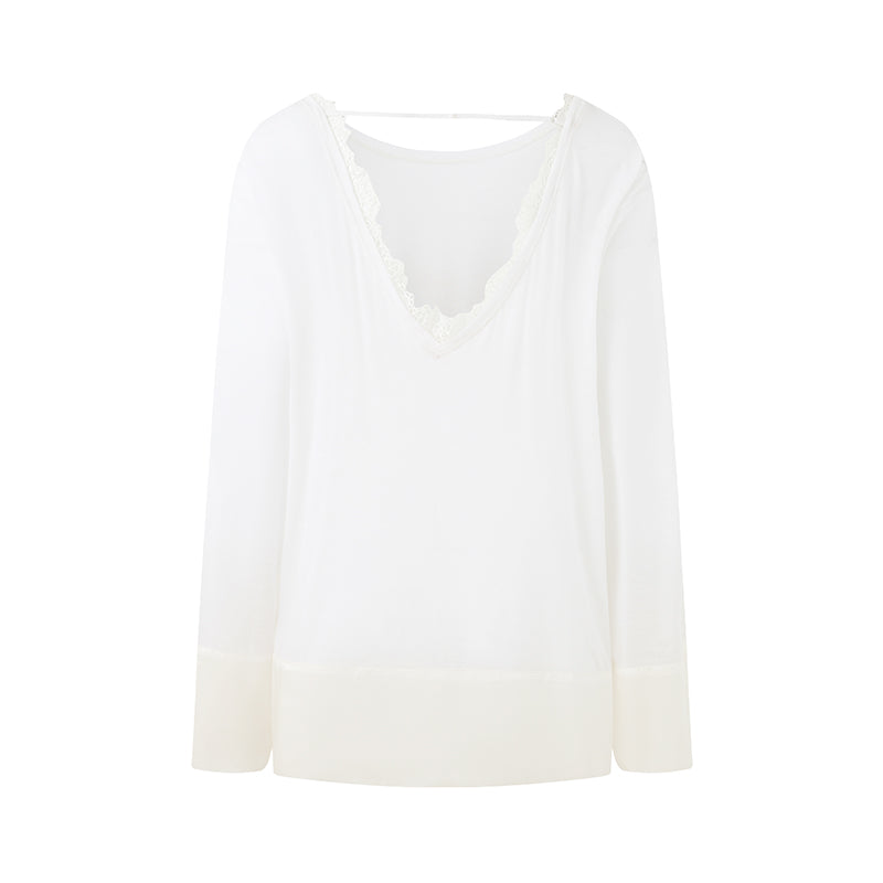 KNIT PANEL LONG SLEEVE T-SHIRT